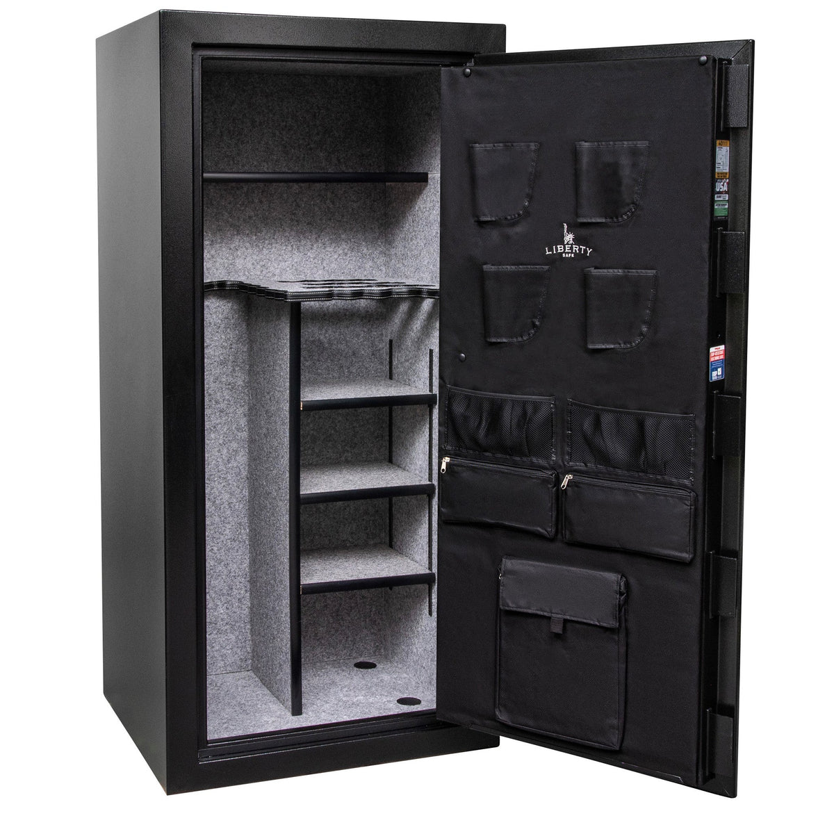 Centurion DLX 32 | Level 1 Security | 40 Minute Fire Protection | Dimensions: 59.5&quot; x 28.25&quot; x 24.5&quot; | Textured Black | Chrome | Elock - Open Door - Empty