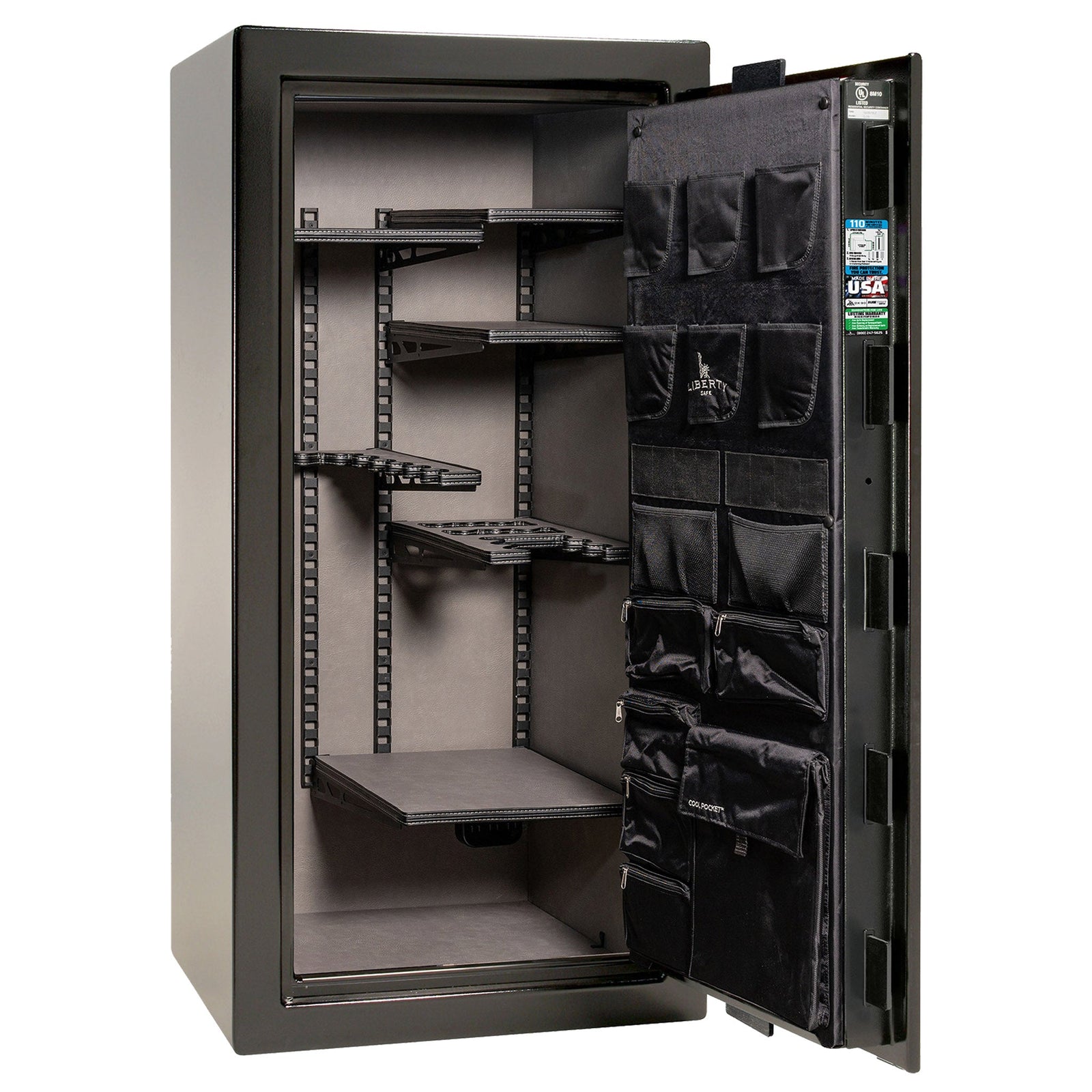 Liberty Franklin Series gun safe in Textured Black with electronic lock, closed