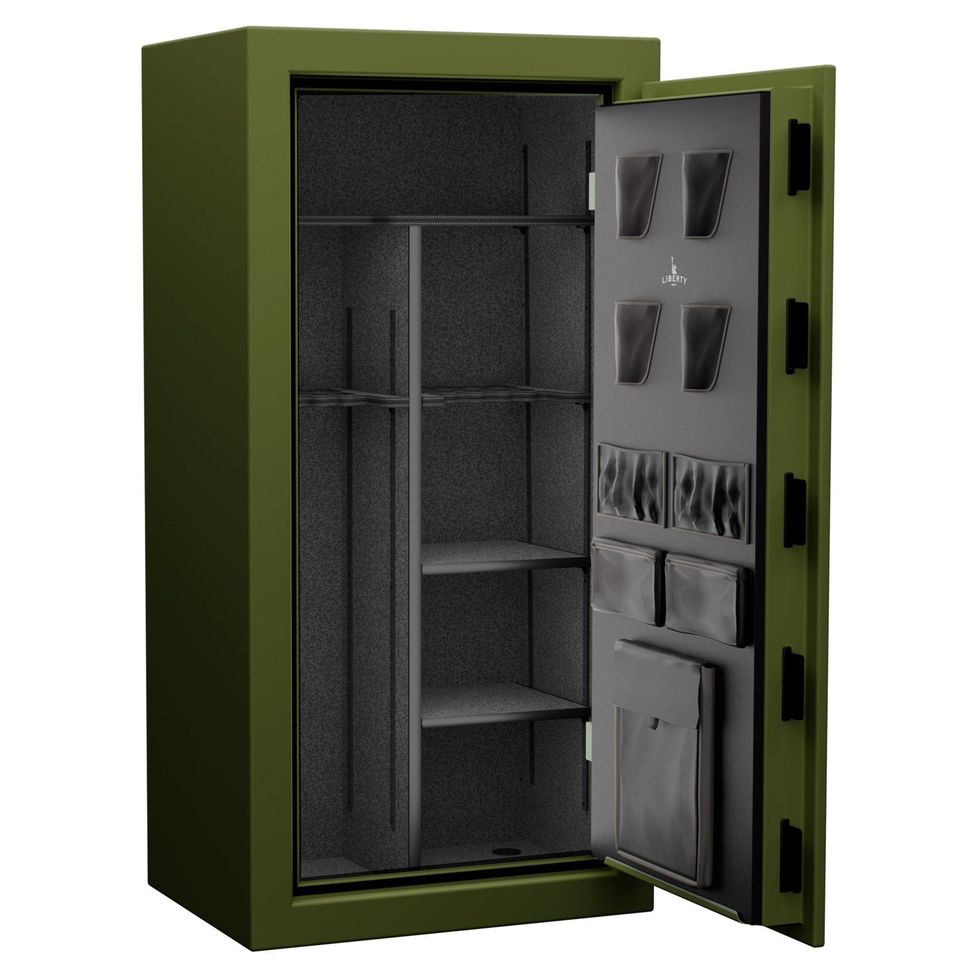 USA Series | Level 3 Security | 60 Minute Fire Rating | 30 | Dimensions: 60.5"(H) x 30"(W) x 22"(D) | OD Green Flag Safe | Black Electronic Lock - Closed